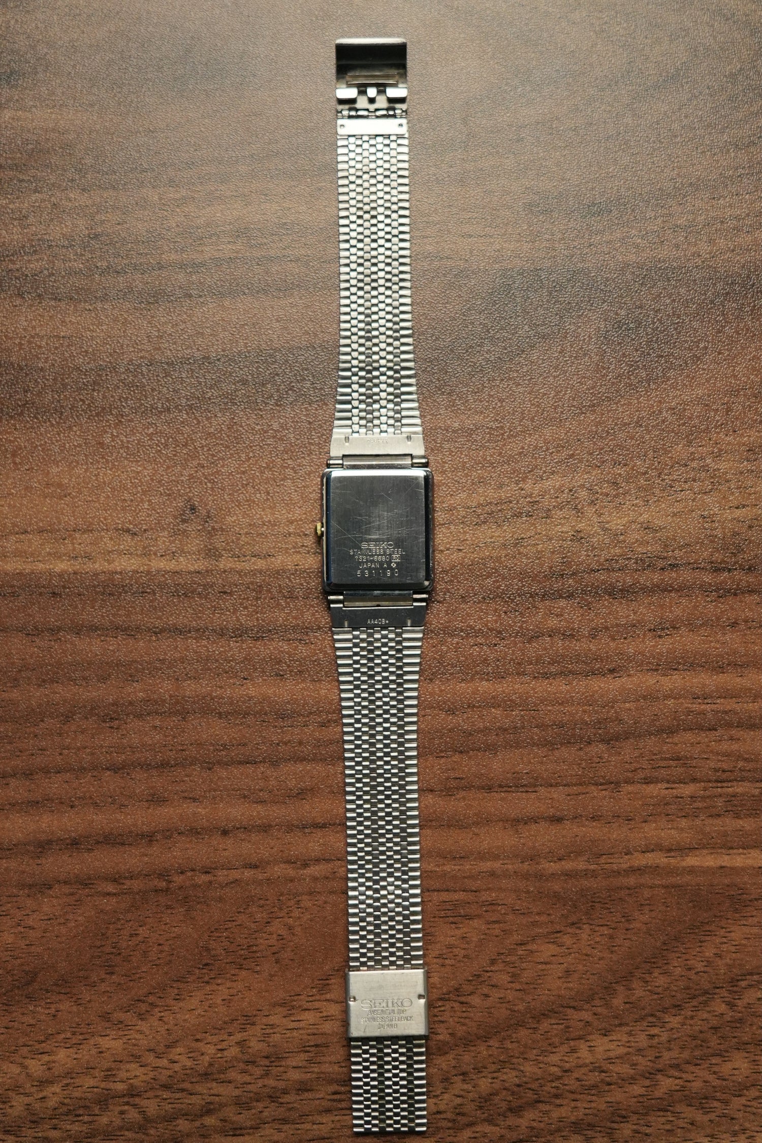 SEIKO Vintage Quartz Watch 7321-5680 Square Face Classic Design Untested