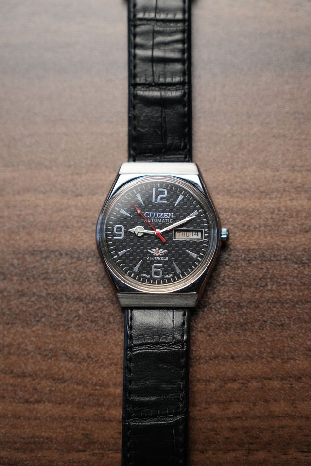 Citizen Automatic Black Checkered Dial 21 Jewel GN-45-71-2574