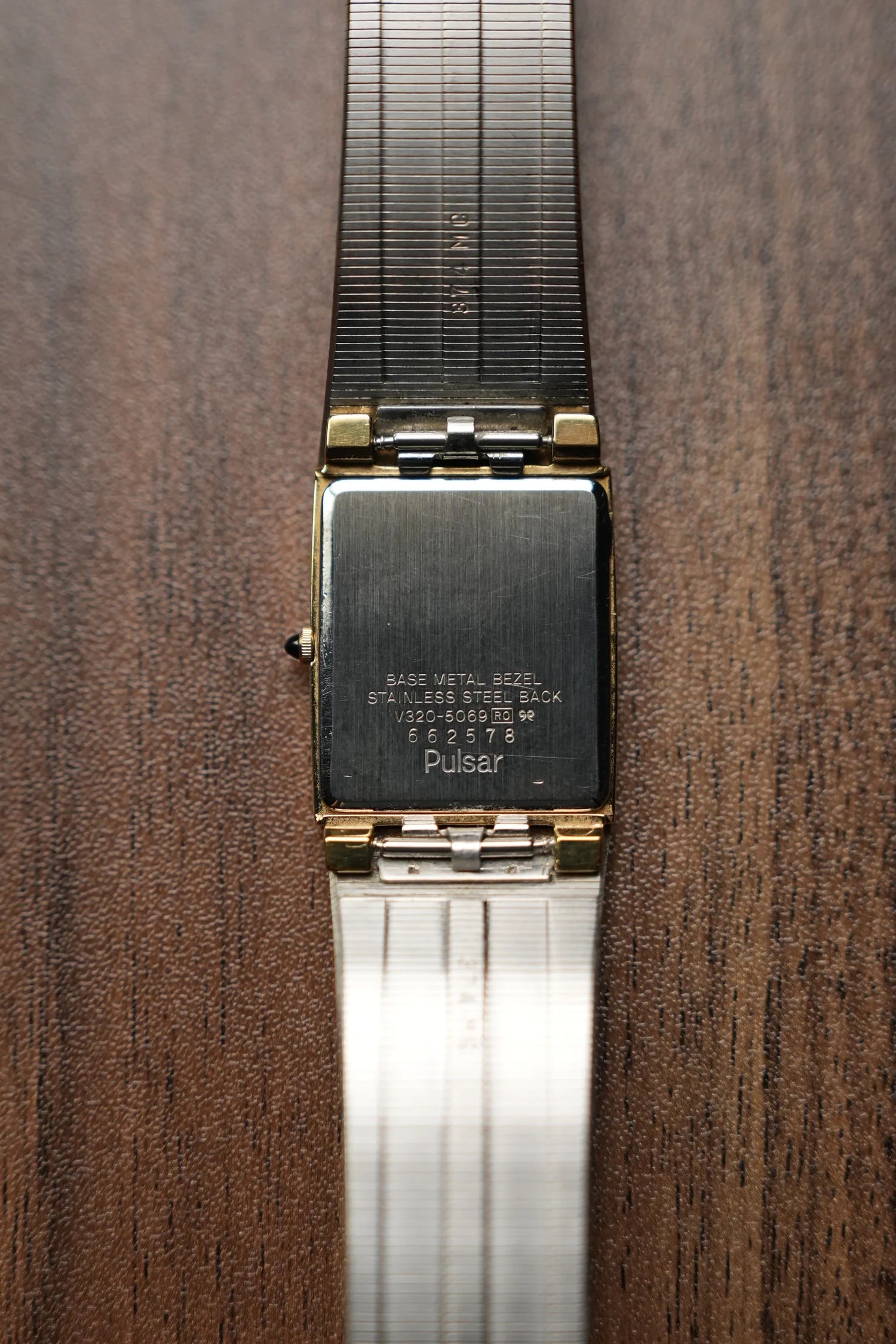 Pulsar Gold Black Dial Tank