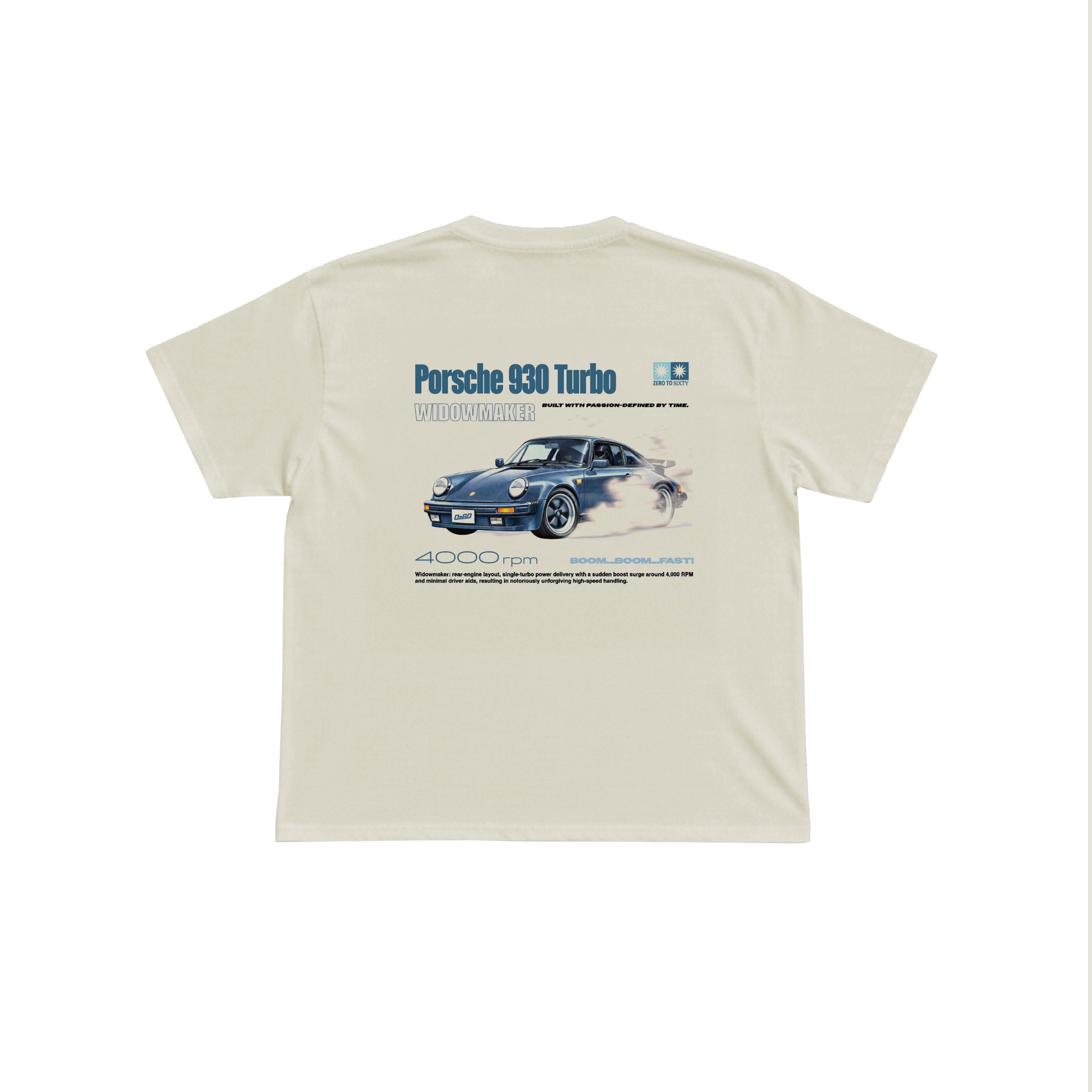 0260 Porsche 930 Turbo Tee (Cream / Le Mans Blue)