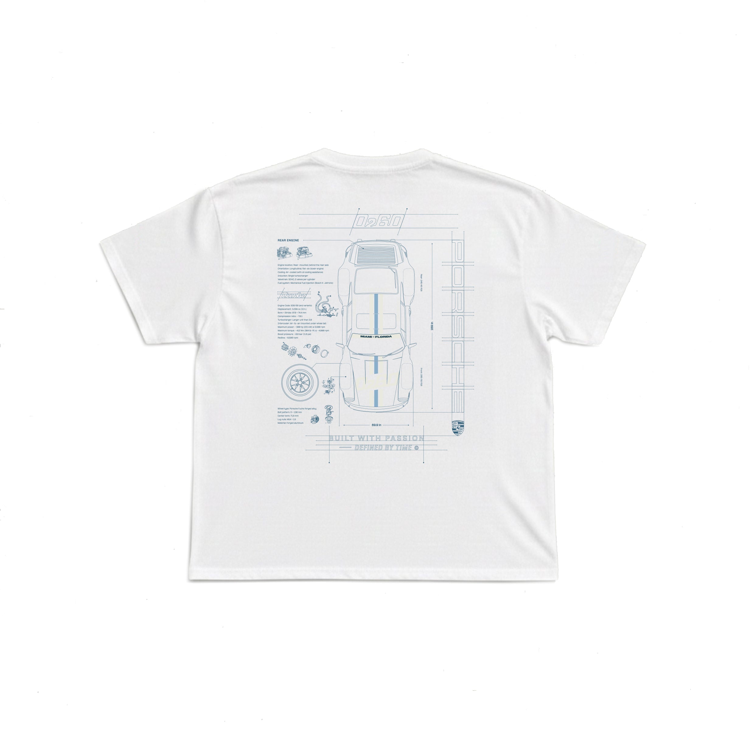 0260 Porsche 930 Turbo Tee (White / Le Mans Blue / Daytona White)